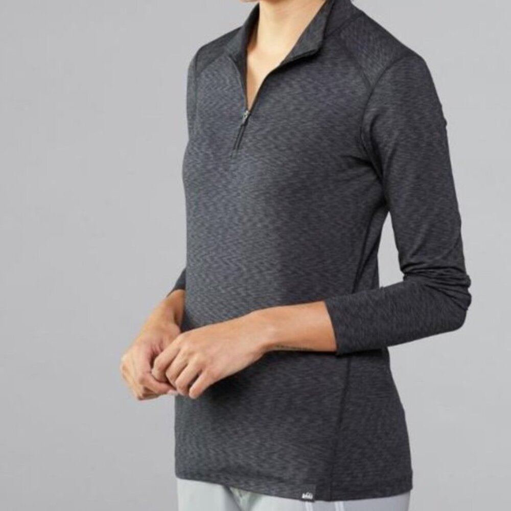 Rei Midweight Base Layer Quarter-Zip Pullover Lon… - image 1